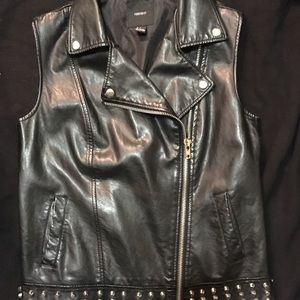 Faux Leather Biker Vest